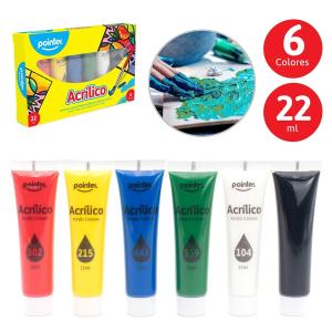 Acrilicos POINTER en caja x 6 colores 22 ml