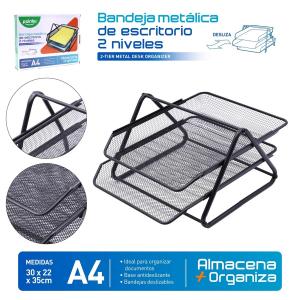 Bandeja de Escritorio POINTER 2 niveles metal