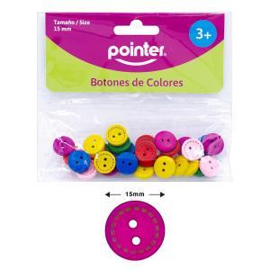 Botones de colores surtidos de madera