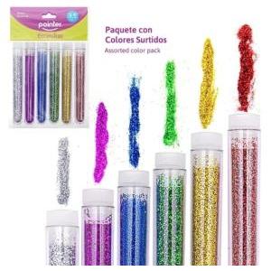 Brillantina En Tubos X 6 Colores Surtidos (Pastel)