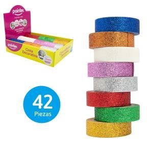 Cinta Adhesiva Decorativa Box X 42 Glitter