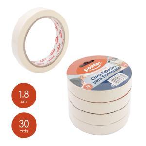 Cinta adhesiva para enmascarar 1.8cm x 30yrds