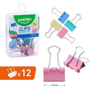 Clips POINTER color 19 mm 12 unidades
