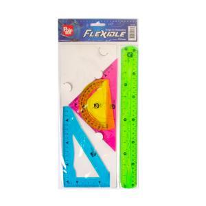 Juego De Geometria Flexible De Colores X 30 Cm -4 Piezas