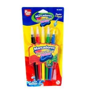 Marcador Punta De Pincel 5 Colores