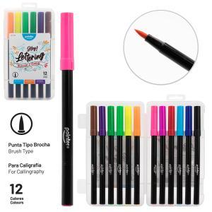 Marcador lettering x 12