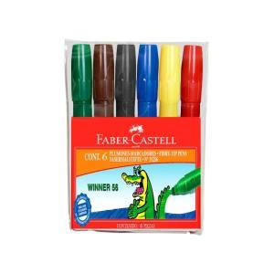 Marcadores x6 Gruesos Faber Castell