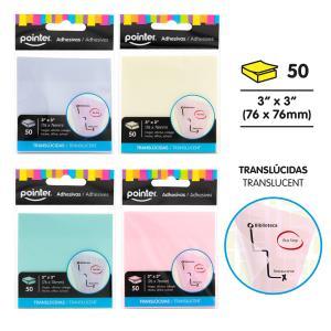 Notas adhesivas translucidas 3 x 3 POINTER pastel
