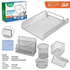 Organizador de Escritorio metalico POINTER 6 piezas