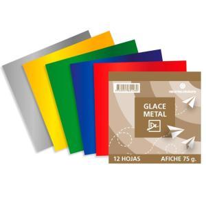 Papel glase metal 12 hojas