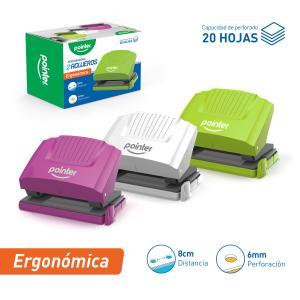 Perforadora 20 hojas 3 colores