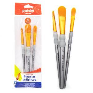 Pinceles Artisticos POINTER X 3 Unidades mango con grip