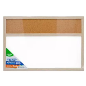 Pizarra Blanca y Corcho 19 x 36 con marcador POINTER