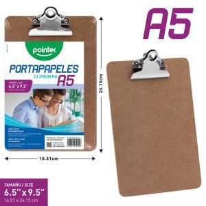 Portapapeles A5 madera POINTER