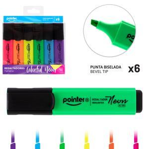 Resaltador NEON POINTER ( pack x 6 )