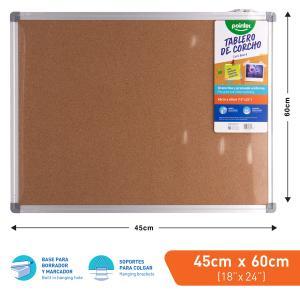 Tablero de Corcho 45x60 c/marco de aluminio