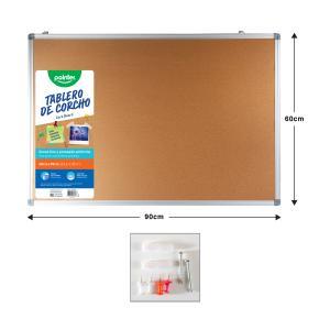 Tablero de Corcho 60x90 c/marco de aluminio