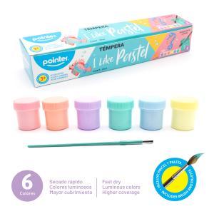 Tempera POINTER PASTEL X 6 Colores