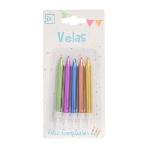 Velas metalizadas x5