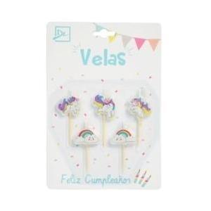 Velas unicornios x5